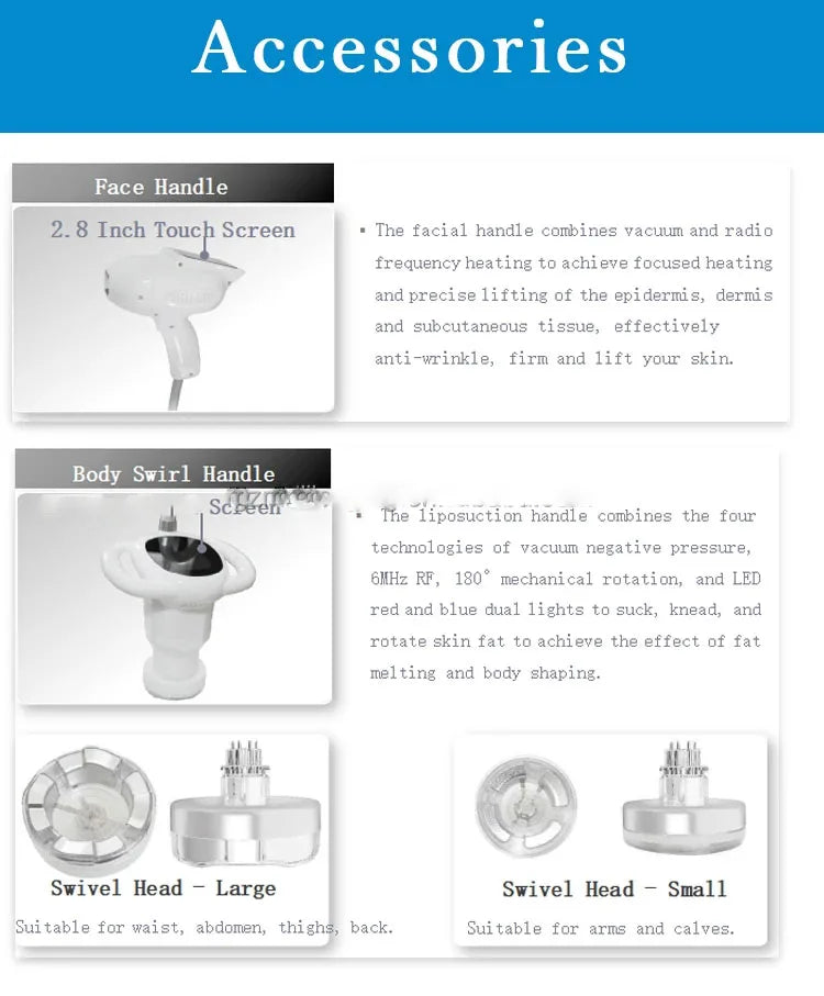Portable Blood Circulation Face Lifting Weight Loss Body Slim Rotary Negative Pressure RF Inner Ball Roller V-Shaping Machine