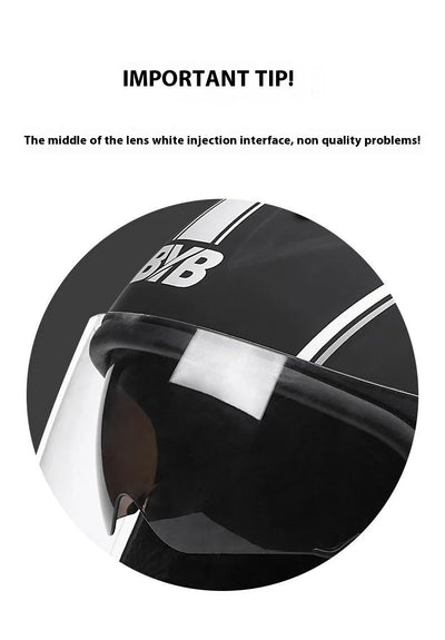 Motorcycle Equipments Open Face Helmet For Men Women Dual Lens Sun Visor Face Shield Top Lightweight Scooter Retro 3/4 Headwear
