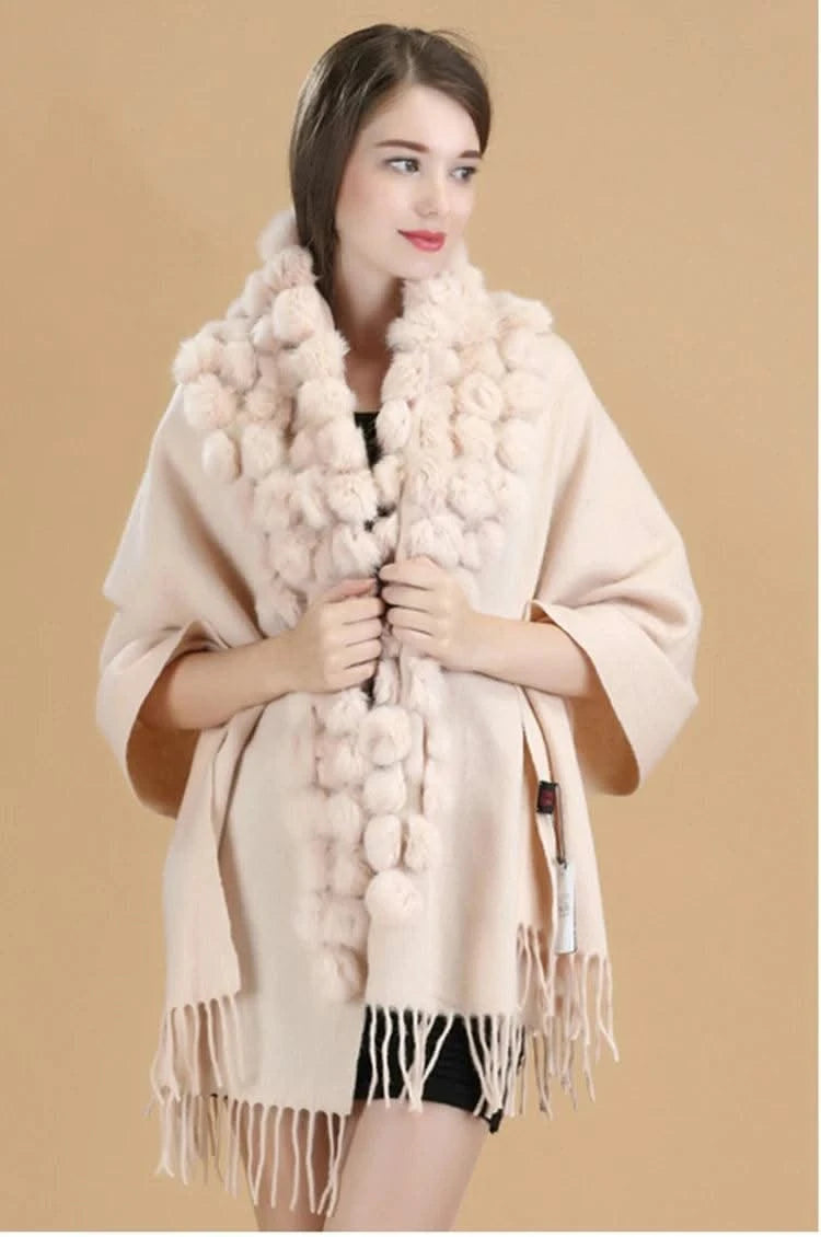 Winter Thick  Genuine Rabbit Fur Scarf for Women