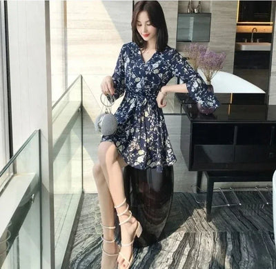 Woman Dress Ruffle Dresses for Women Beach C Flower Soft Floral X High Quality Luxury Sensual Sexy Fashion Summer 2024 Elegant G