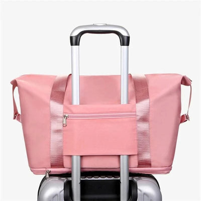 Travel Bag Women Shoulder Bag Quality Casual Handbag Double Zipper Expansion