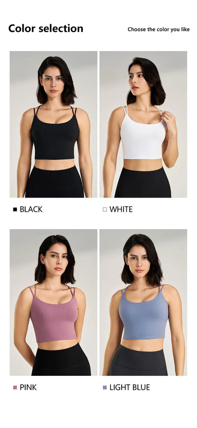 Women's sexy yoga undershirt Outdoor beautiful back training clothes Fashion sling bra Sports underwear With Coasters