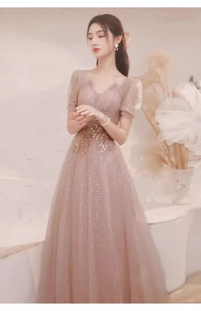 High-End Banquet Evening Dresses Women's 2025 New Spring Summer Light Luxury Slim Birthday Party Performance Dance Clothes Dress
