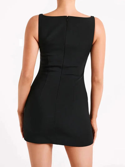 O-Neck Loungewear Mini Dress Women Summer 2024 Sleeveless Button Simple Solid Sweet Ladies Party Dress Streetwear Dropshipping