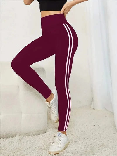 Women Side Stripe Sports Fitness Yoga Leggings Activewear