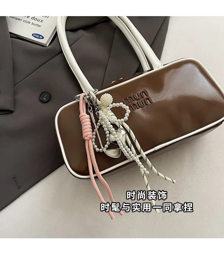 Designer Bowling Tote Women's Oversized Shoulder Bag, High-Capacity Office Handbag, Fashionable Minimalist Crossbody Purse