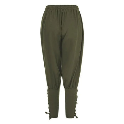 New Trendy Men's Casual Trousers Drawstring Pants Medieval Pirate Trousers Cotton and Linen Streetwear Pants Daily Wear