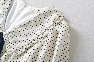 Luxury Dresses Women 2025 Summer Short Dress Sexy Frenchy Mini Dress Short Puff Sleeve Mini Dress With Bow Detail Dots Print