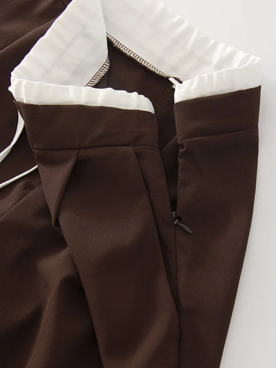 Wide Leg Pants For Women Straight Autumn Coffee Tie Up Casual Trousers Women Gray Loose Pants Ladies Black Trousers Office