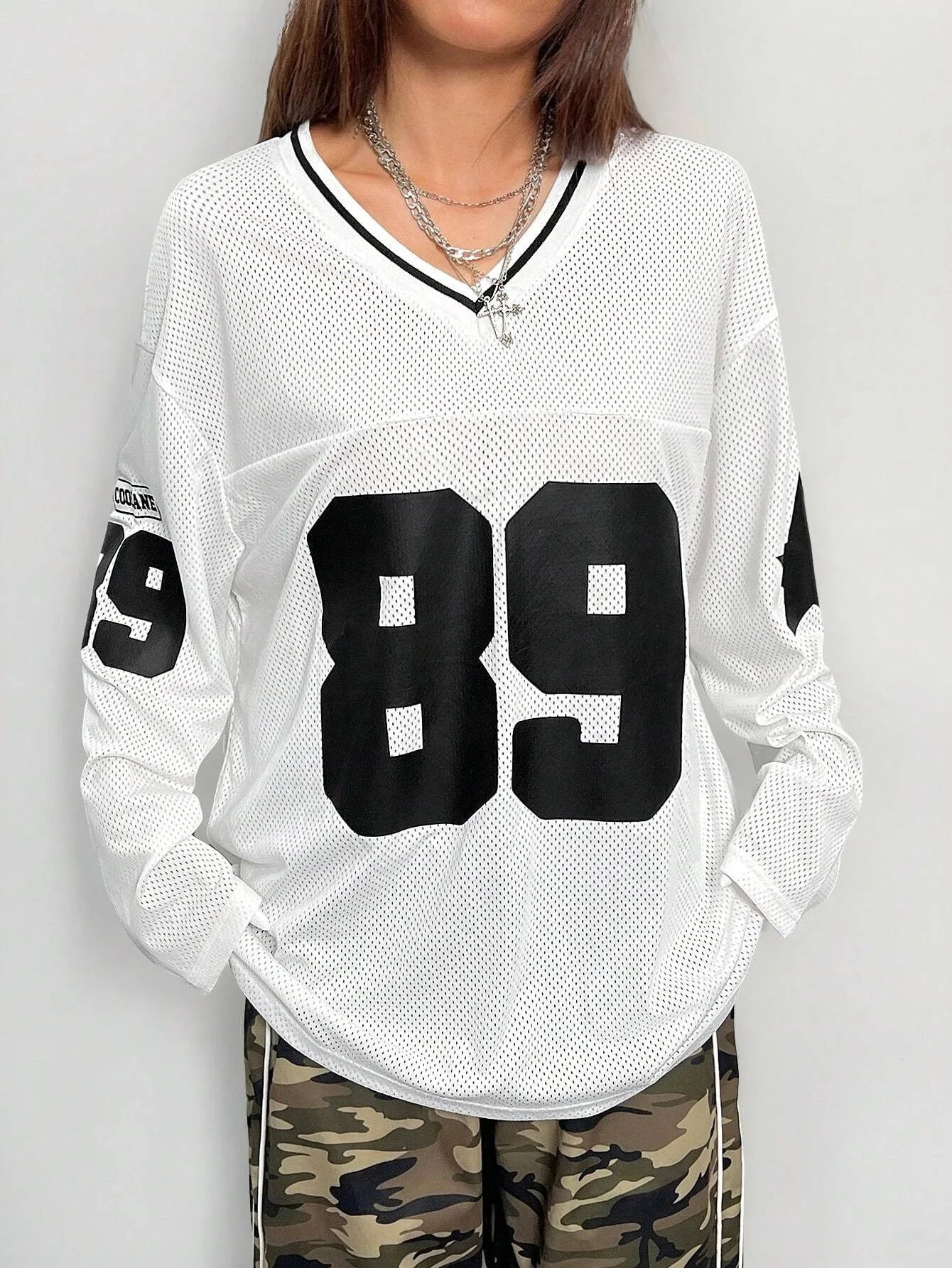 Sporty Activewear Number Printed T Shirt Casual Loose O-Neck Short Sleeve Tees Women 2025 Summer Fashion Streetwear Lady
