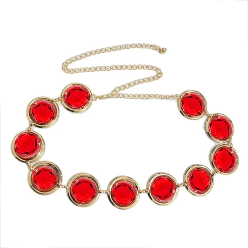 Belly Chain Jewelry Decorative Belt For Women Dresses Red Waist Chain Raven Dropship