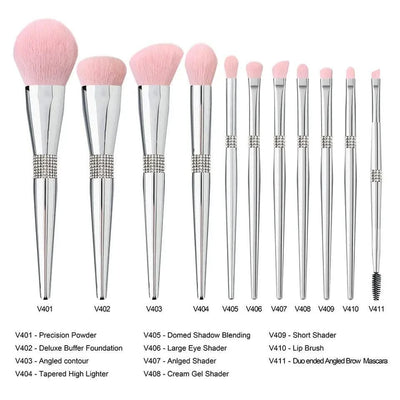 Makeup Brushes Set Private Label Pink Synthetic Hair Foundation Powder Contour Eyeshadow Make up Brushes