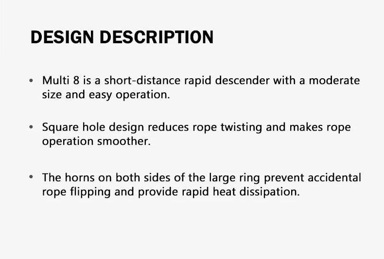 KAILAS Rock Climbing Descender 8 Descend Ring Downhill Eight Ring with Bent-ear Rappelling Gear Belay Device EquipmentK EB101