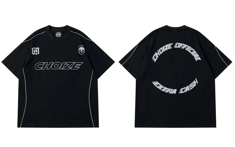 Men's Oversized T-shirt Clothing Alphabet Print Line Short sleeve Hip Hop Casual 2024 Harajuku Street Short Sleeve T-shirt Top