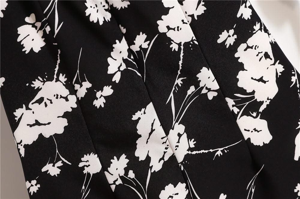 Women Mini Printed Floral Chiffon Shirring Pleated Short Puffy Sleeve Casual Dresses Summer Fashion