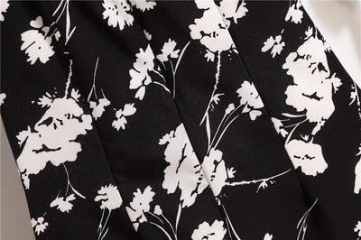 Women Mini Printed Floral Chiffon Shirring Pleated Short Puffy Sleeve Casual Dresses Summer Fashion