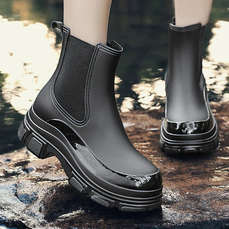 Women's Rain Boots with Flat Heels, Year-round Bestseller Are Casual Waterproof and Anti-slip High-quality EVA Outdoor Boots