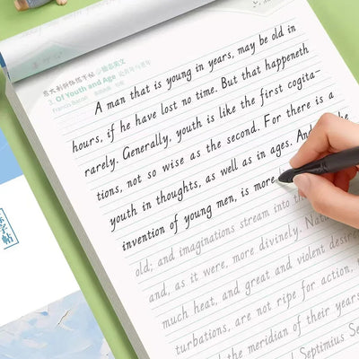 New Italy English Italic Font Calligraphy Book Practice Copybook Handwriting Copy Book Learn English for Adults Student Beginner