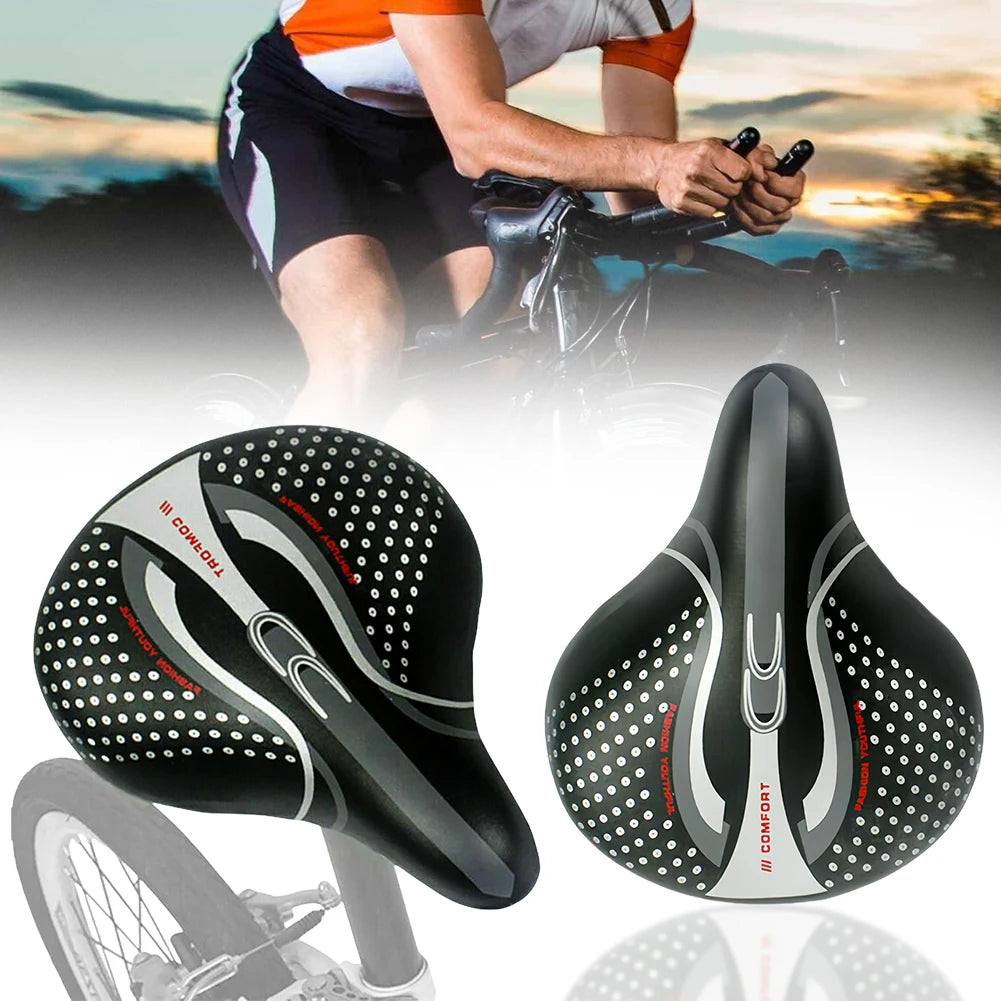 Extra Wide Bike Seat Saddles Comfort Electric Bike Suspension Shock Absorbing MTB Bike Seat Suspension Road Cycling Cushion Pad