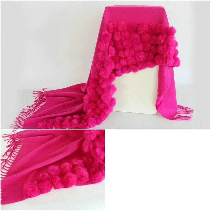 Winter Thick  Genuine Rabbit Fur Scarf for Women