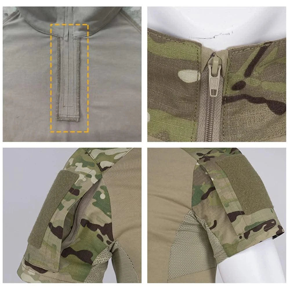 Outdoor Sport Camo Shirts Tees Mens Breathable Tactical CP Camouflage Combat Shirt Hunting Clothes Tops Workout Clothing T Shirt