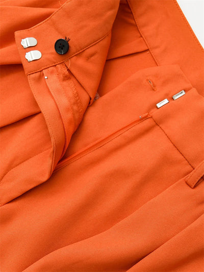 Women's Trousers New Summer 2025 Orange Mid Rise Simple Trousers Casual Commute Stylish Versatile