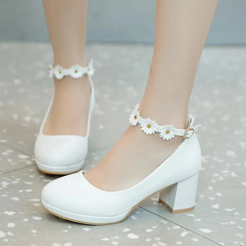 Platform Pump High Heels(30-43) With Fashion Flowers for Children, Girls | Kids Princess Sandals | Party  | Wedding