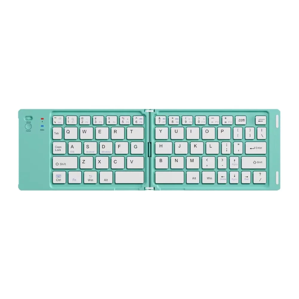 Mini Wireless Folding Keyboard Slim Design Lightweight Bluetooth Keyboard Rechargeable Portable Foldable Keyboard Travel