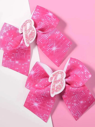 2 women's pink thread webbing with green onion powder lettering two ear clip Fashion personality cheapest items available girl m
