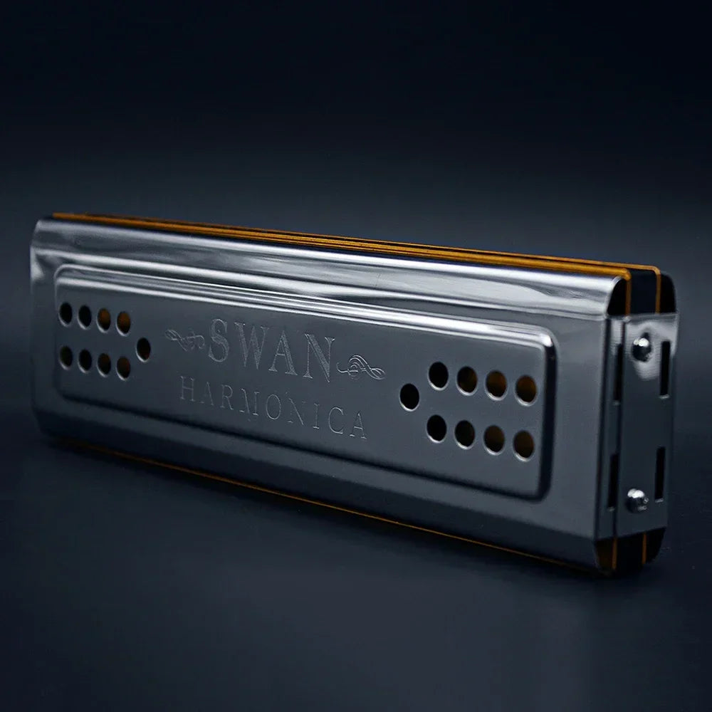 SWAN 24 Hole Tremolo Harmonica Polyphonic Double-side C/G Key Harmonica Suitable For Music Enthusiasts Woodwind Instrument