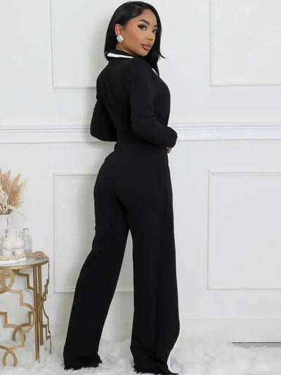 Solid Color Women Jumpsuits For Summer Spring long Sleeve Loose Fashion Streetwear Overalls Wide Leg Pants Trousers 2025