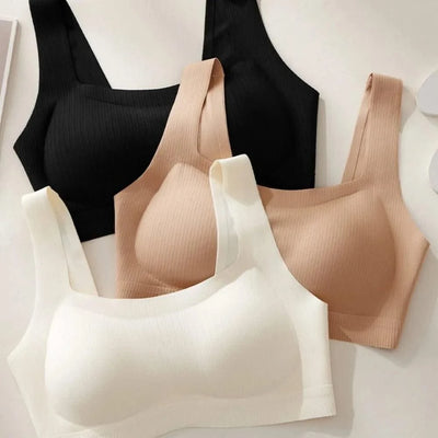 Comfortable Simple Wireless Bras Shockproof Full Cup Push Up Bras Beauty Back Anti-sagging Seamless Underwear Women