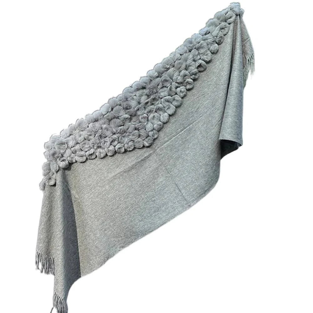Winter Thick  Genuine Rabbit Fur Scarf for Women