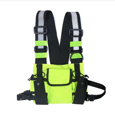 Multi-pocket Vest Bag for Men, Reflective Chest Bags, outdoor sport backpack сумка мужская bolso hombre bag for men mochilas 가방