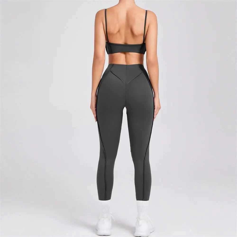 Women Nude Straps Yoga Sets Activewear