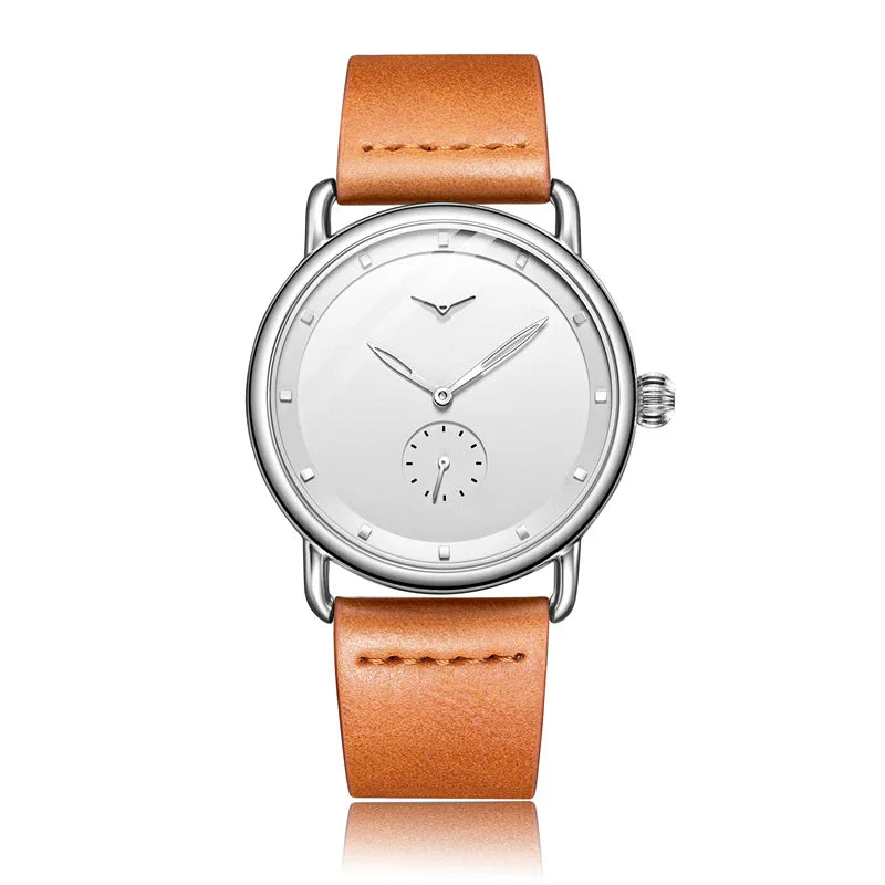 high-end Men's Watch Light Luxury Brand Business Trend Simple Leisure Belt Waterproof Meale Fashion Quartz Watches ﻿ Gift