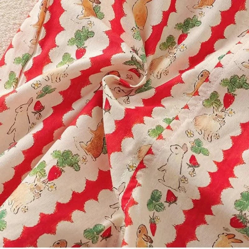 Adorable Baby Girls' Cotton Romper with Rabbit Print & Doll Collar With  Rabbit Ears Design | 0 - 2 Y Newborn infant