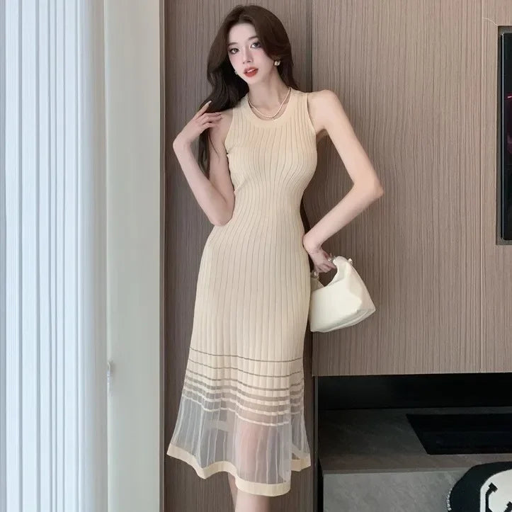 Dresses for Women Black SMidi Woman Dress Party Evening Night Club Prom Casual Youth G Fashion Summer 2024 Retro Sensual Sexy X
