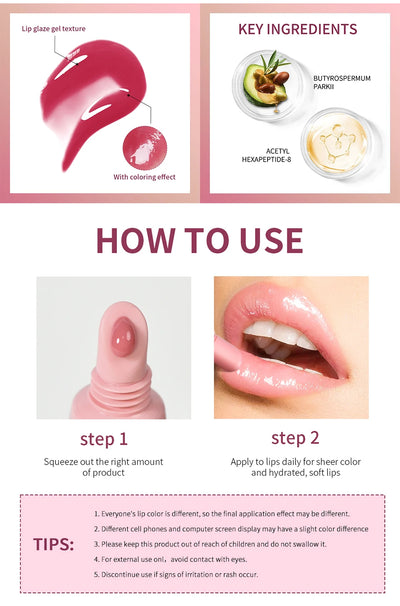 Plump Moisturizing Glossy Mirror Lip Gloss Nutritious Lip Oil Cosmetic Portable Lip Makeup Reduce Fine Lines On Lips For Women