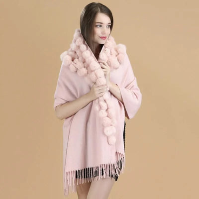 Winter Thick  Genuine Rabbit Fur Scarf for Women