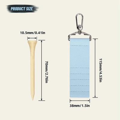 Portable PU Leather Golf Tee Holder  Quick Access Anti-Loss Clip for Outdoor Sports  Durable Golf Accessories