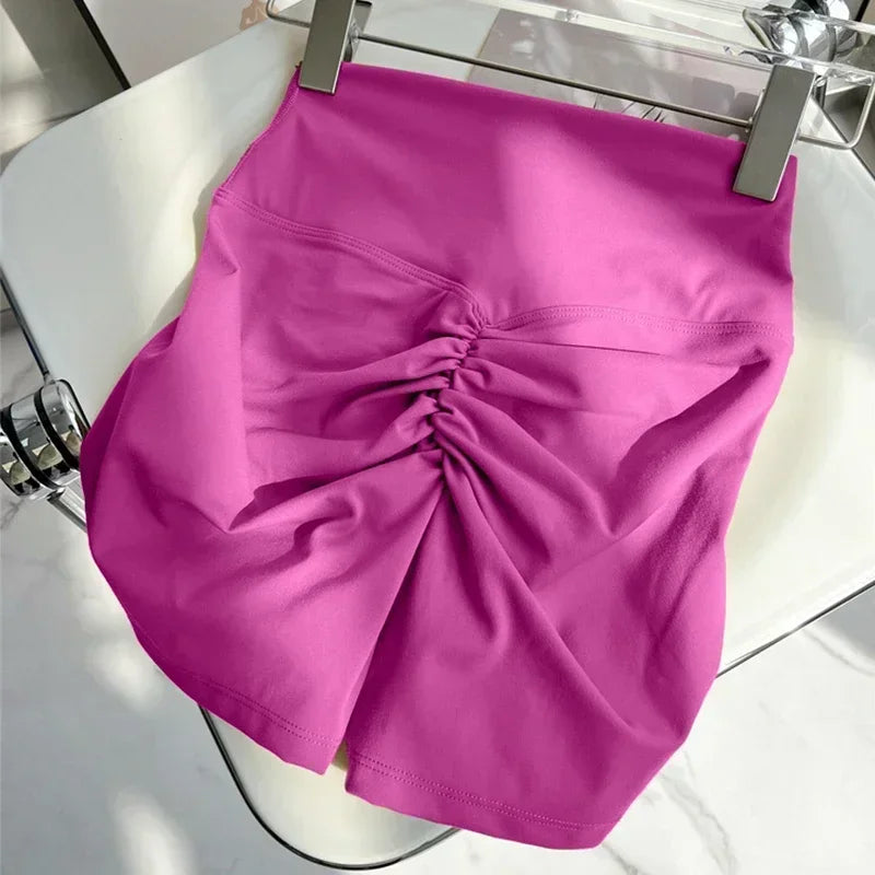 Women Yoga Shorts High Waist Workout Shorts Fitness Yoga Lift Butt Fitness Ladies Yoga Gym Running Short Pants Sportswear