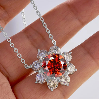 Total 9 carat  Moissanite Solitaire Drop Necklaces Silver Pendant Original Real 925 Silver Chain Jewelry for Women