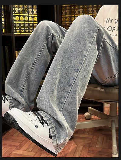 Autumn New Men's Jeans Baggy Straight Wide Leg Male Fashion Vintage Denim Pants Men Youth Popular Brand Streetwear Jean Trousers