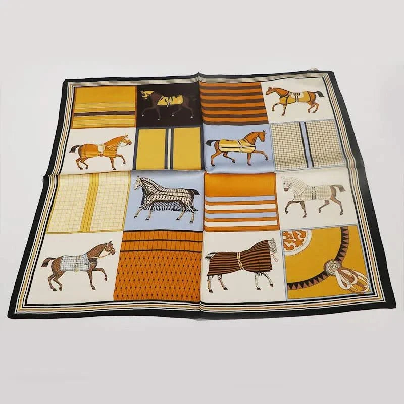Nordic style square scarf, autumn and winter silk scarf