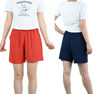 Summer Women Wide-leg Shorts Lady Elastic High Waist Loose Casual Hot Pants Female Large Size Beach Shorts Girls Cargo Trousers