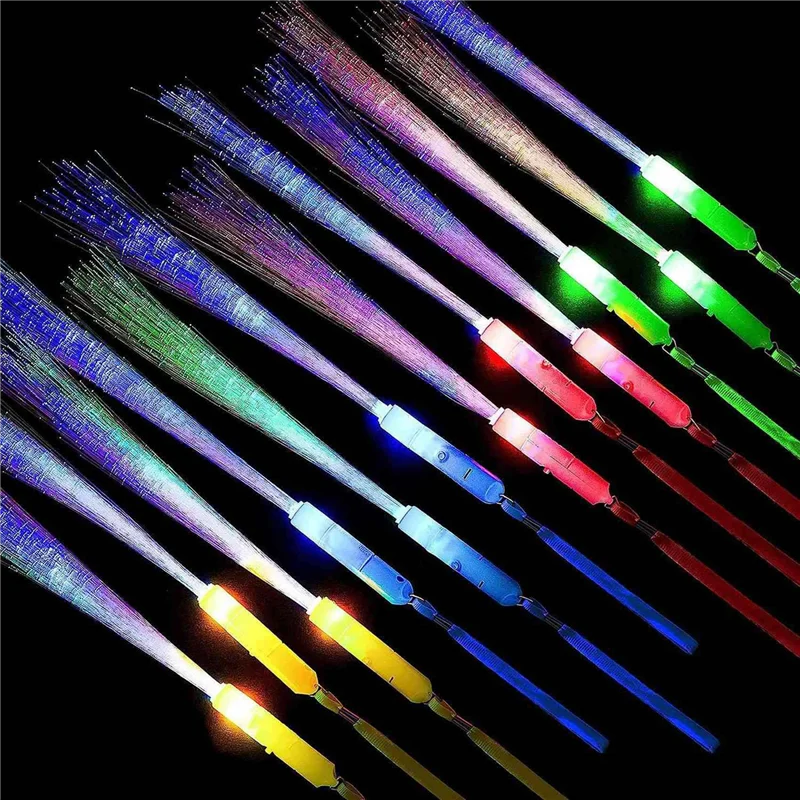 FORW-96 PCS Glow Fiber Wands Sticks LED Light Wand Fiber Optic Wands Flashing Sticks For Party Wedding Halloween Christmas