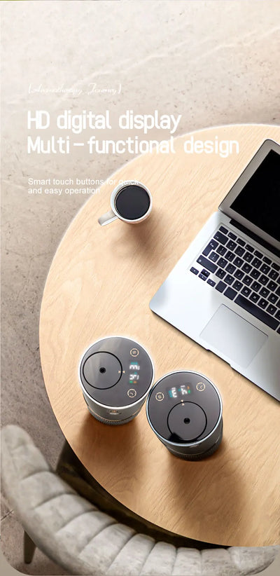 Car Diffuser Car Air Fresheners Room Fragrance Diffuser HD Digital Display Portable Waterless Diffuser For Home Office Bedroom