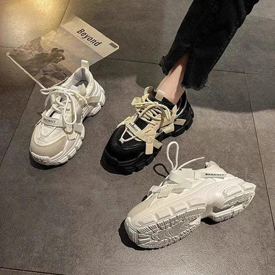 Sports Woman Footwear High on Platform Sneakers Lace Up Athletic Shoes for Women Quality Vulcanized Shoe Designer Luxury Light A