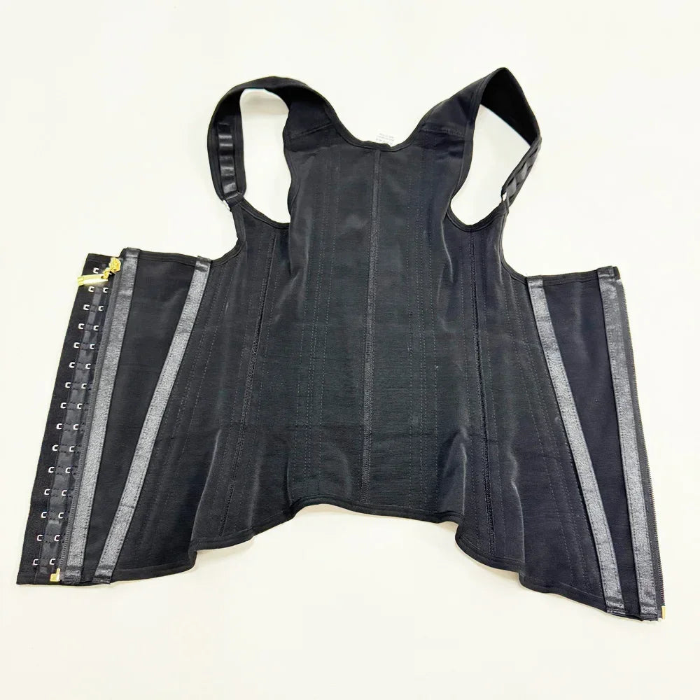 Fajas Colombianas Body Shaper Shapewear Women Vest Tops Double Compression Waist Trainer Corset Adjustable Zipper and Hook-eyes
